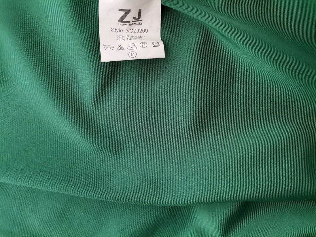 Zj denim Size M Color Zielony W serek Bluzka Kopertowa Bezrękawnik