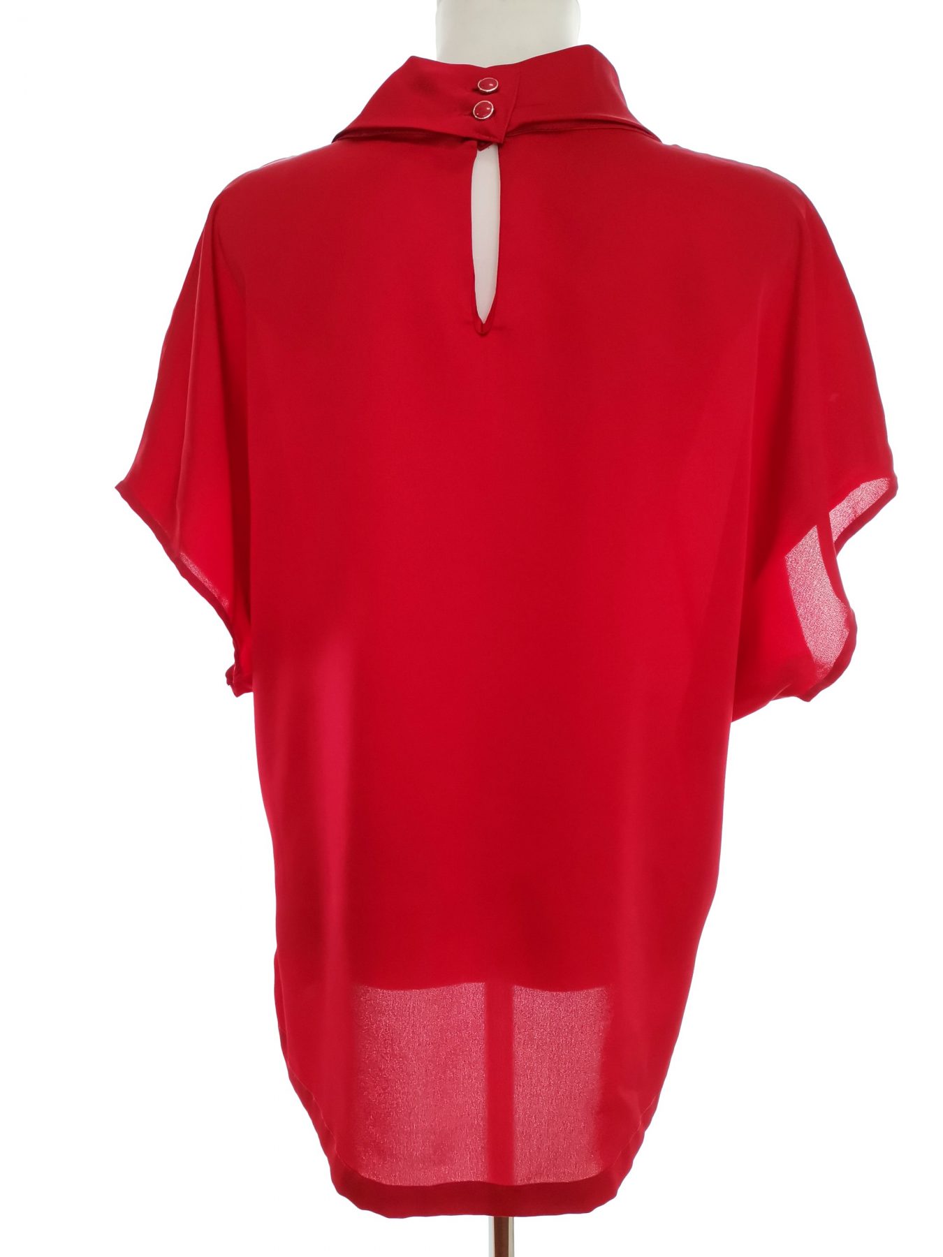 Andrea Size XL Color Czerwony Golf Bluzka Krótki rękaw