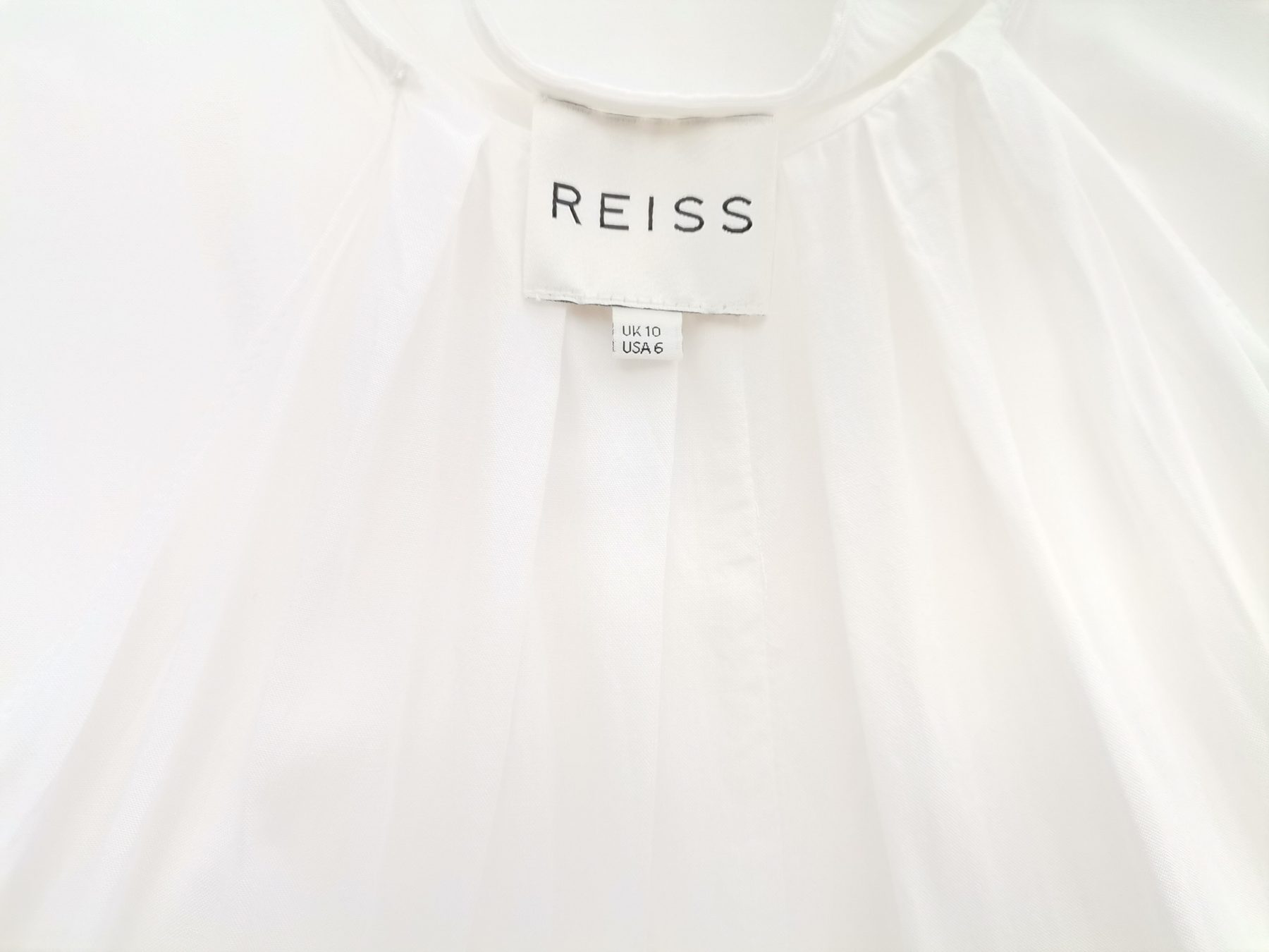 Reiss Size 10 (38) Color Biały Dekolt U Tunika Bluzka Bezrękawnik Fabric Wiskoza 100%