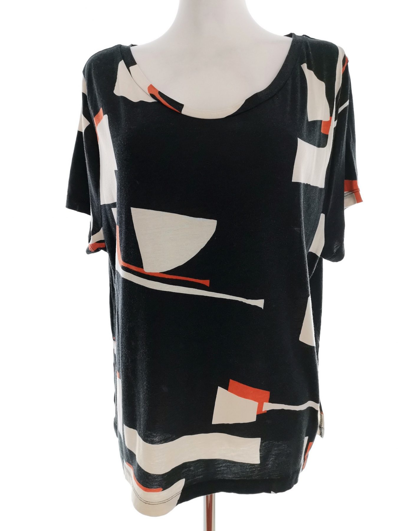 BY MALENE BIRGER Size M Color Czarny Okrągły dekolt Bluzka Krótki rękaw Fabric Wiskoza