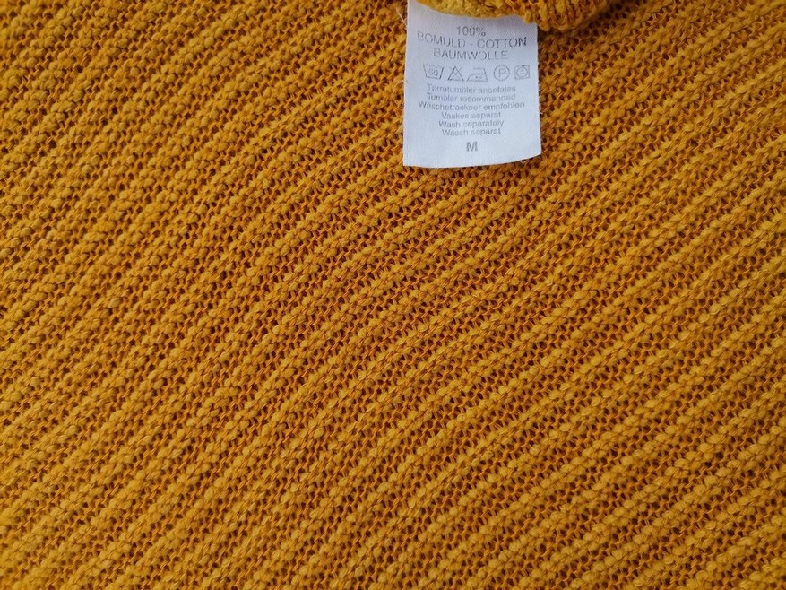 Milieu Size M Color Żółty Okrągły dekolt Tunika Bluzka Długi rękaw Fabric Bawełna 100%