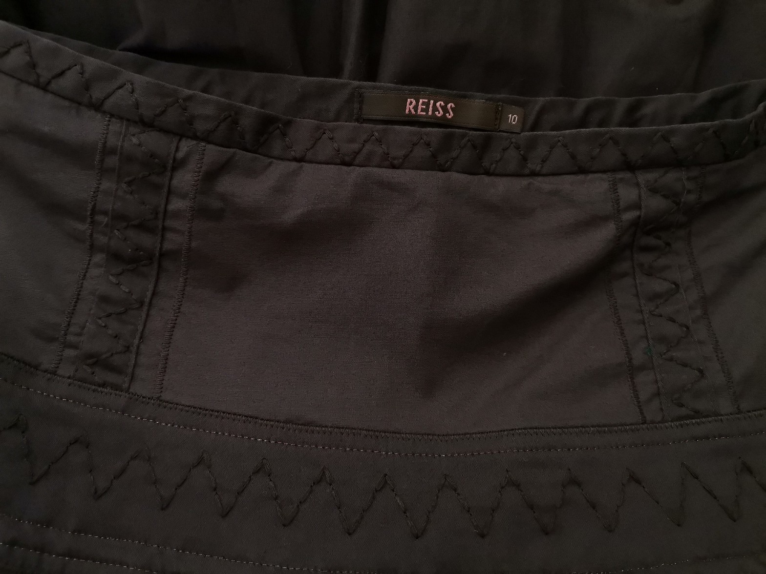 Reiss Size 10 (38) Color Brązowy Spódnica Rozkloszowana Midi Fabric Bawełna