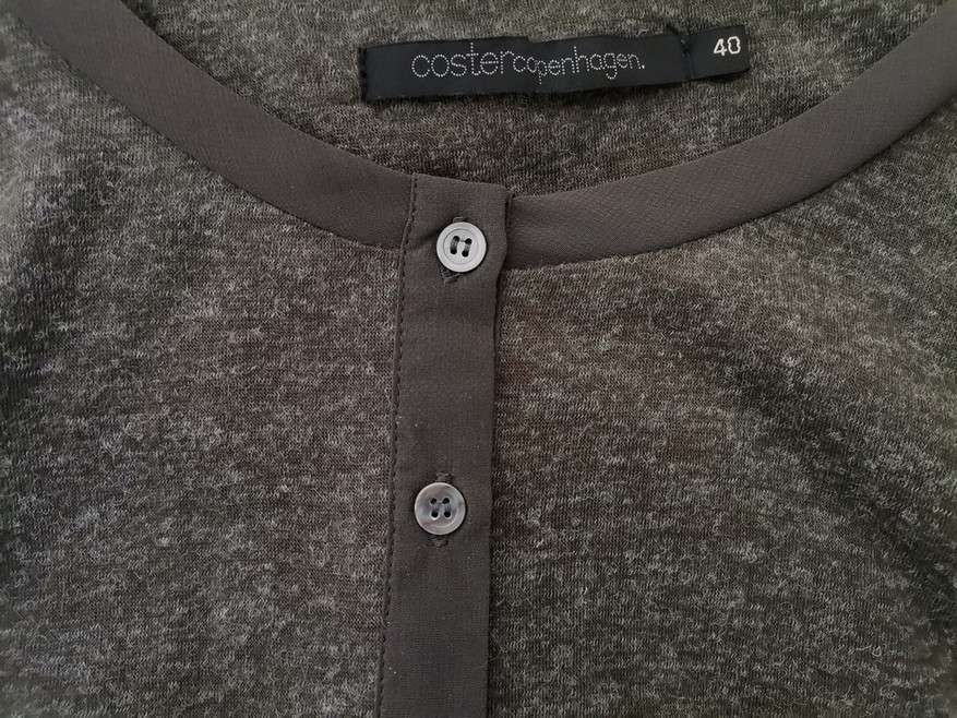 Coster Copenhagen Size 40 Color Szary Okrągły dekolt Tunika Popover Bluzka Długi rękaw