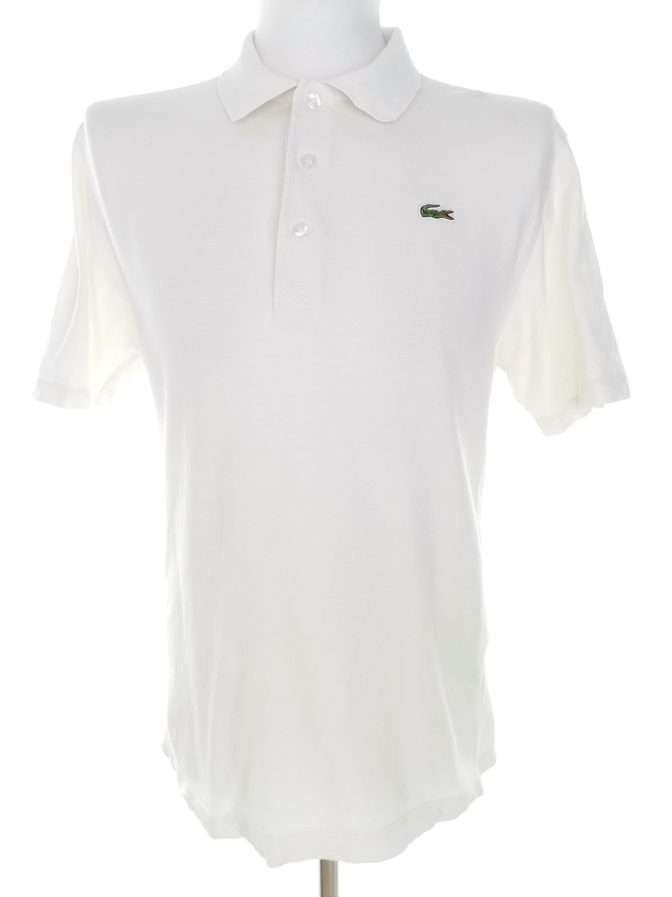 Lacoste Size 4 (XL) Color Biały Kołnierz Męska Koszula Polo Krótki rękaw Fabric Bawełna 100%