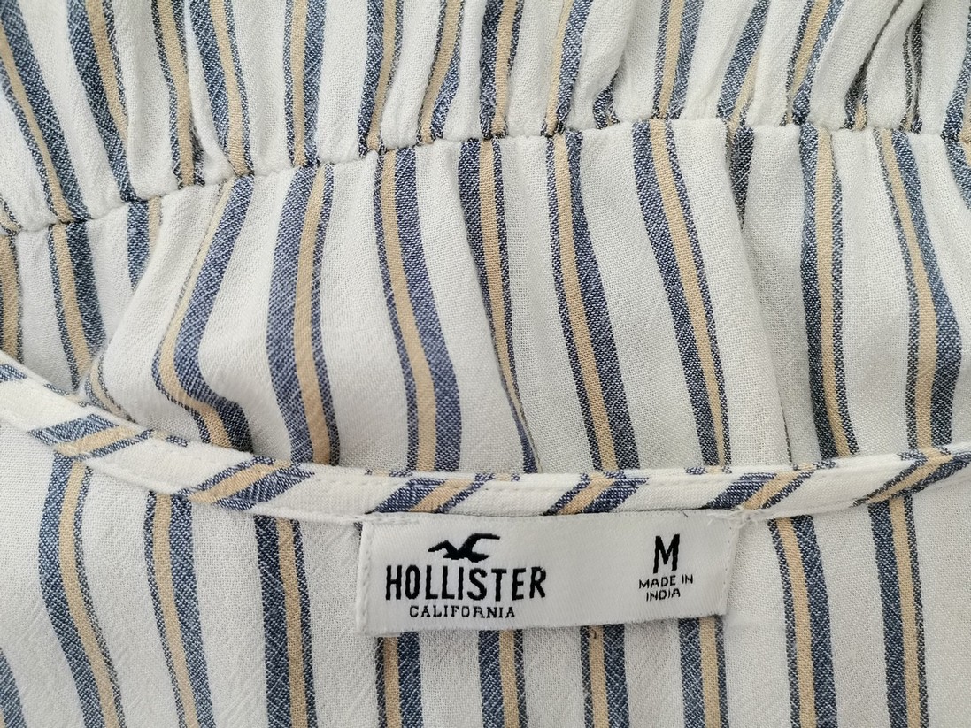 Hollister Size M Color Biały Pasy W serek Bluzka Krótki rękaw Fabric Wiskoza 100%