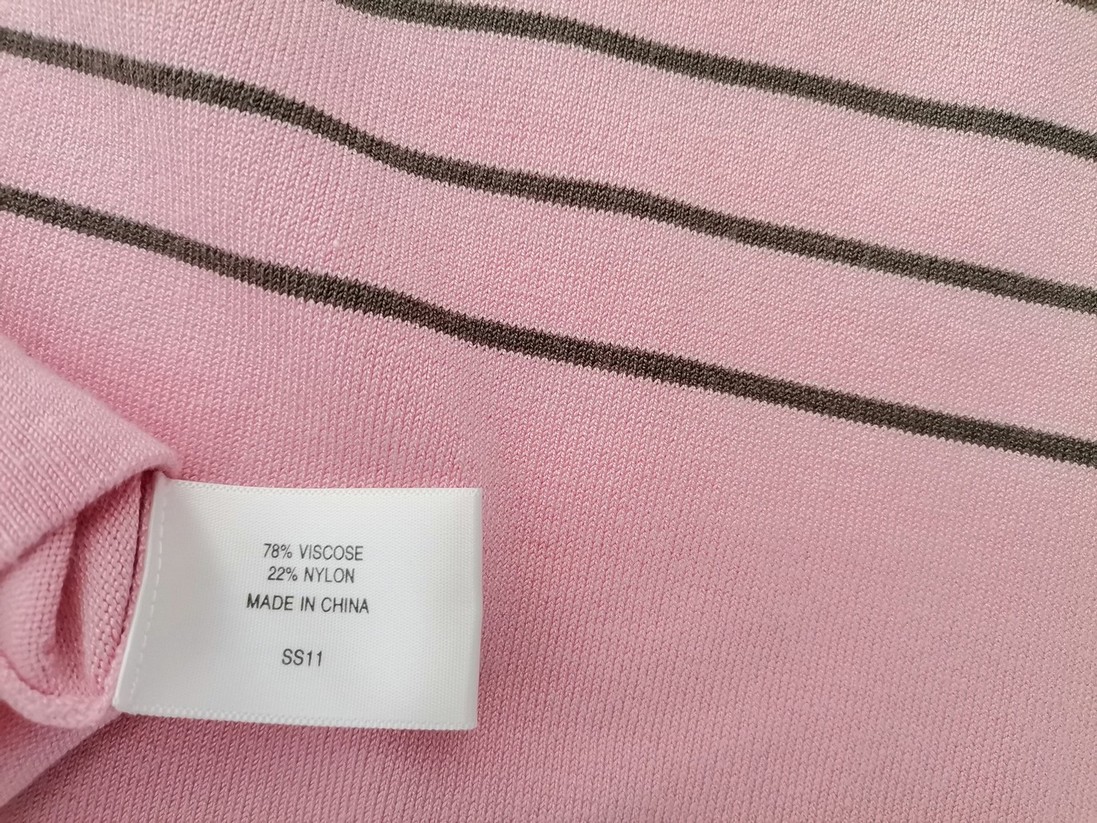 CC Size M Color Różowy Pasy Kwadratowy dekolt Bluzka Bezrękawnik Fabric Wiskoza