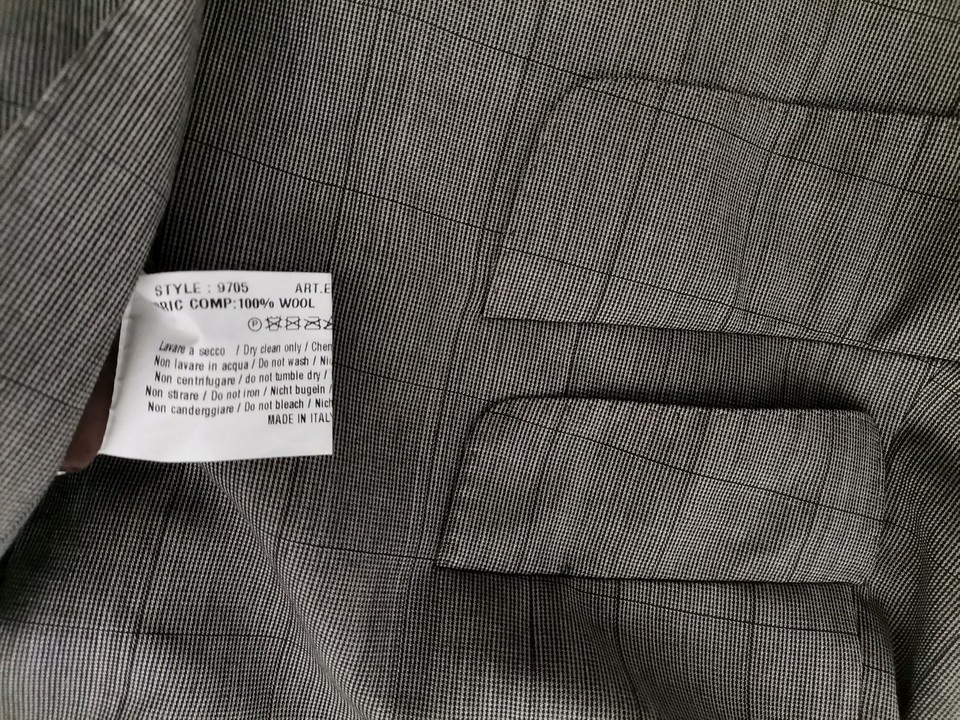 Paul Smith Size 44 (L) Color Szary Krata Męska Marynarka Długi rękaw Fabric Wełna 100%