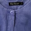 Mac Scott Size 44 Color Niebieski Okrągły dekolt Żakiet z zapięciem Długi rękaw Fabric Len 100%