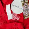 Boohoo Size 10 (36) Color Czerwony Pasy W serek Bluzka Top na ramiączka Długi rękaw