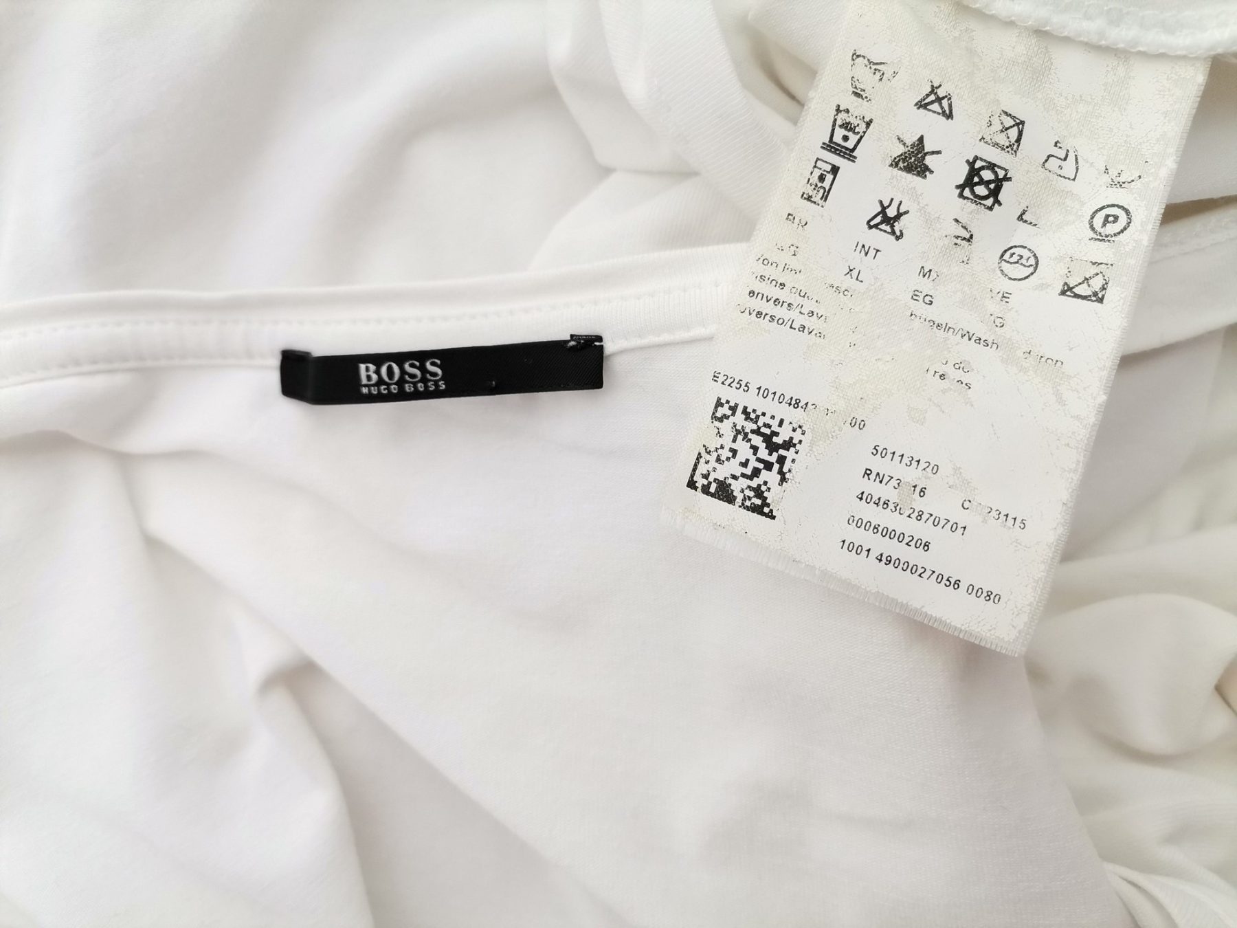 Hugo Boss Size XL Color Biały W serek Bluzka Kopertowa Długi rękaw Fabric Cupro