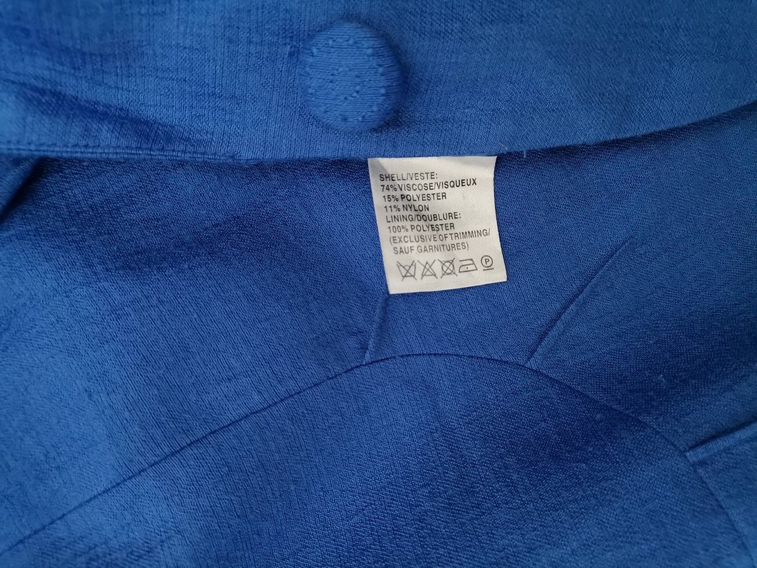 Jacques Vert Size 18 (46) Color Niebieski Kołnierz Żakiet z zapięciem Długi rękaw Fabric Wiskoza