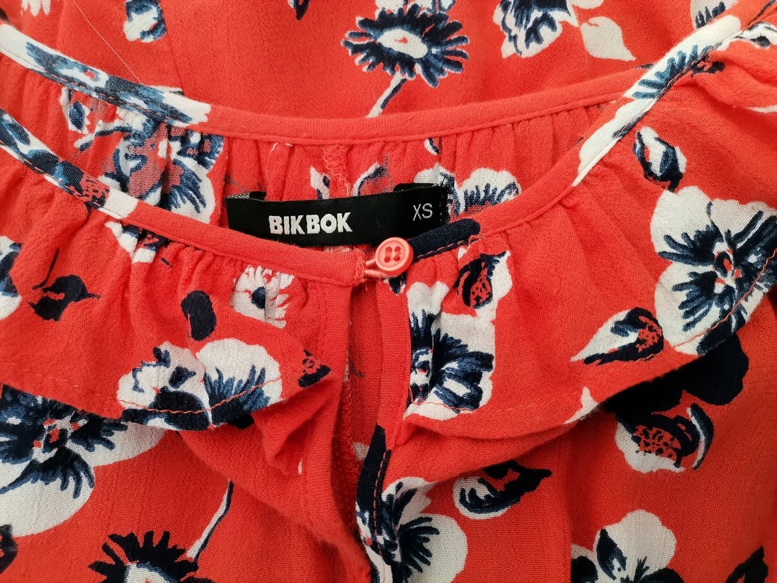 BIK BOK Size XS Color Pomarańczowy Kwadratowy dekolt Bluzka Bezrękawnik Fabric Wiskoza 100%