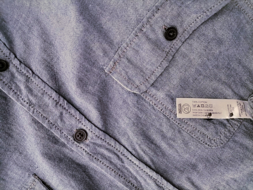 Jasper Conran Size XL Color Niebieski Kołnierz Męska Koszula Casual Długi rękaw Fabric Bawełna 100%