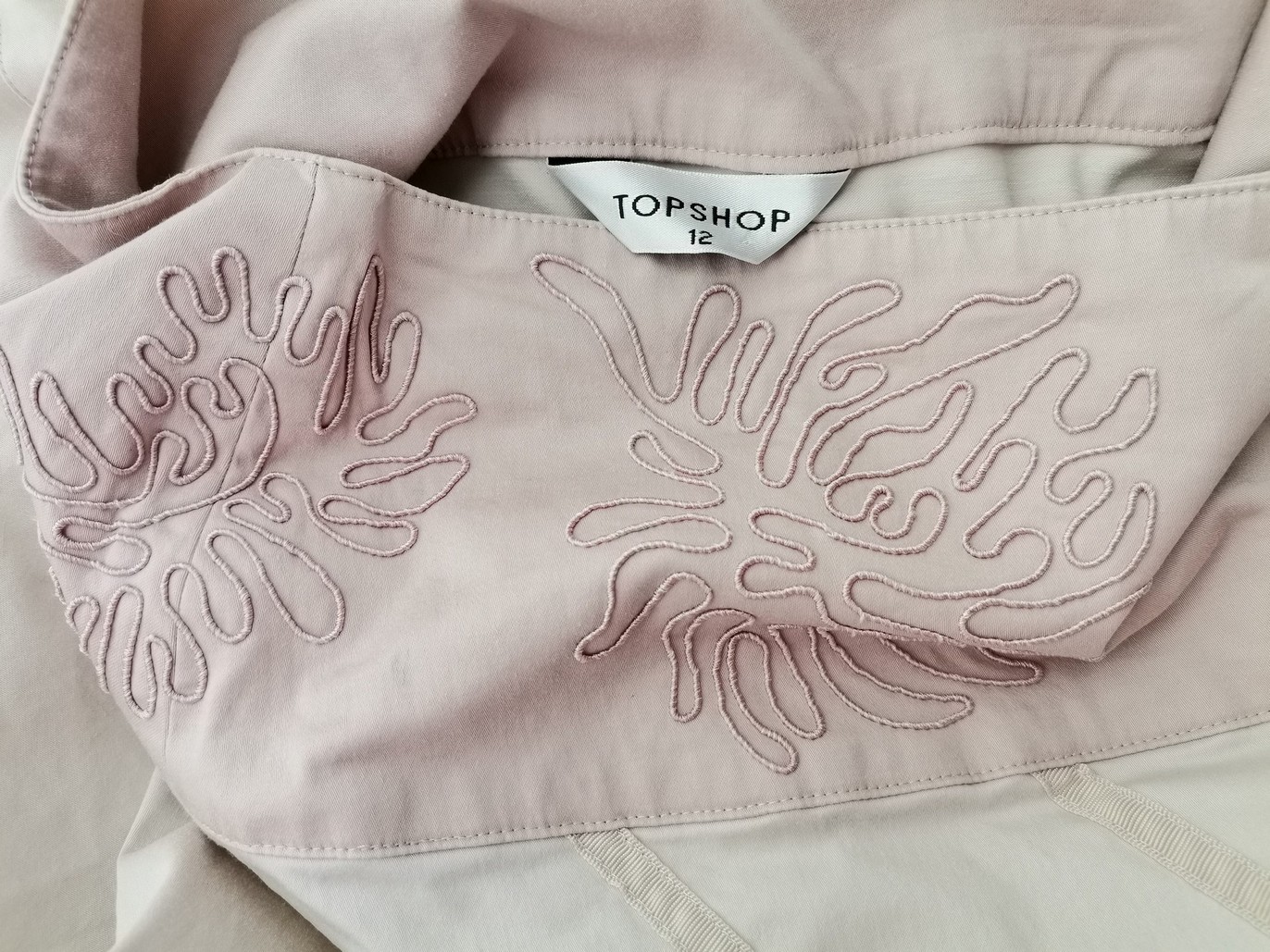 Topshop Size 12 (40) Color Pudrowy Róż Spódnica Trapezowa Do Kolan Fabric Bawełna