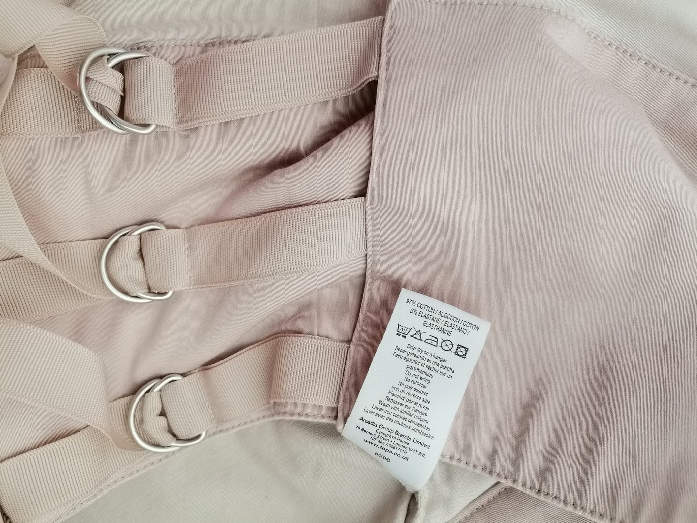 Topshop Size 12 (40) Color Pudrowy Róż Spódnica Trapezowa Do Kolan Fabric Bawełna