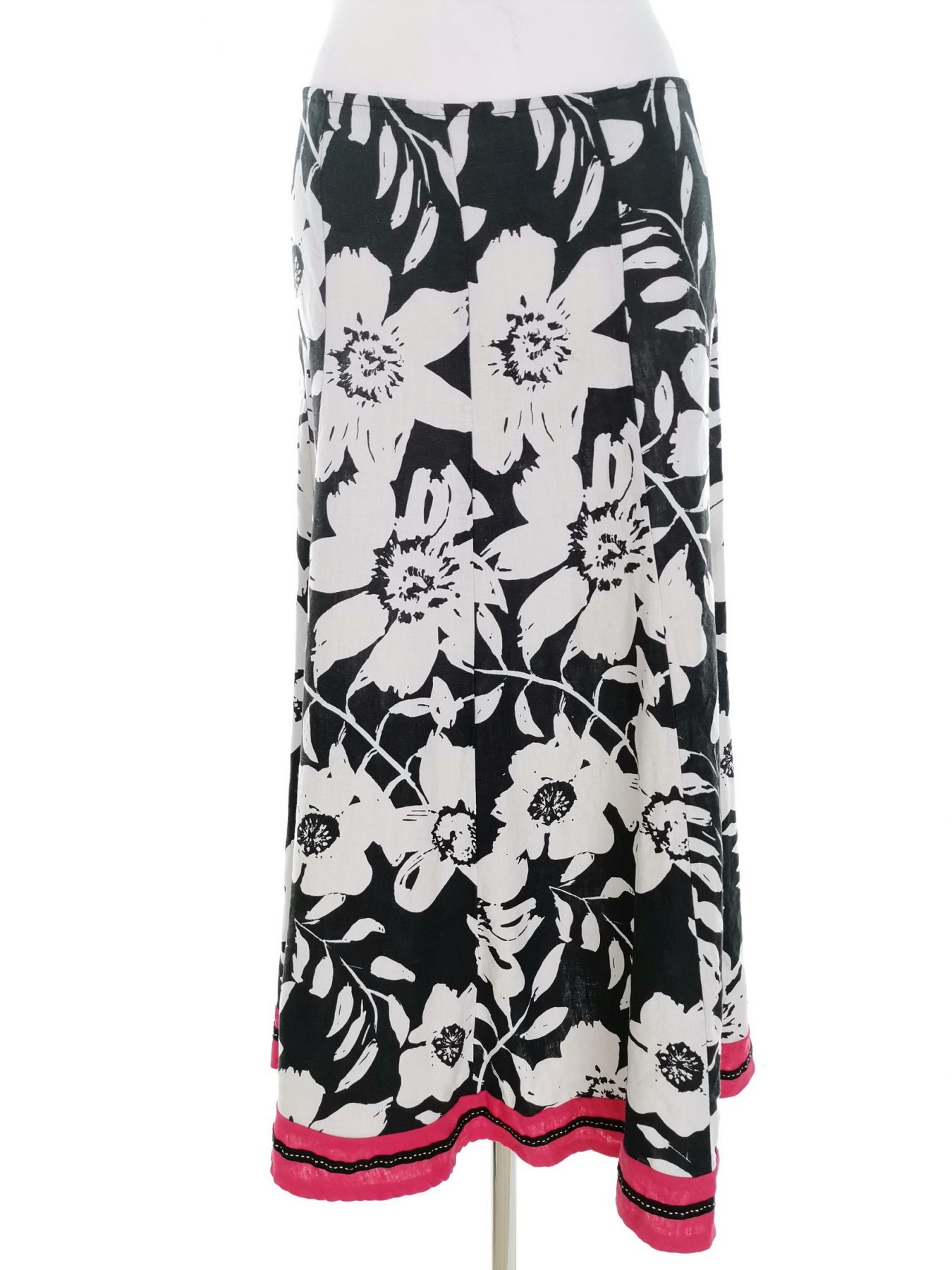 Size 16 (44) Color Czarny Spódnica Maxi Długa Fabric Len 100%