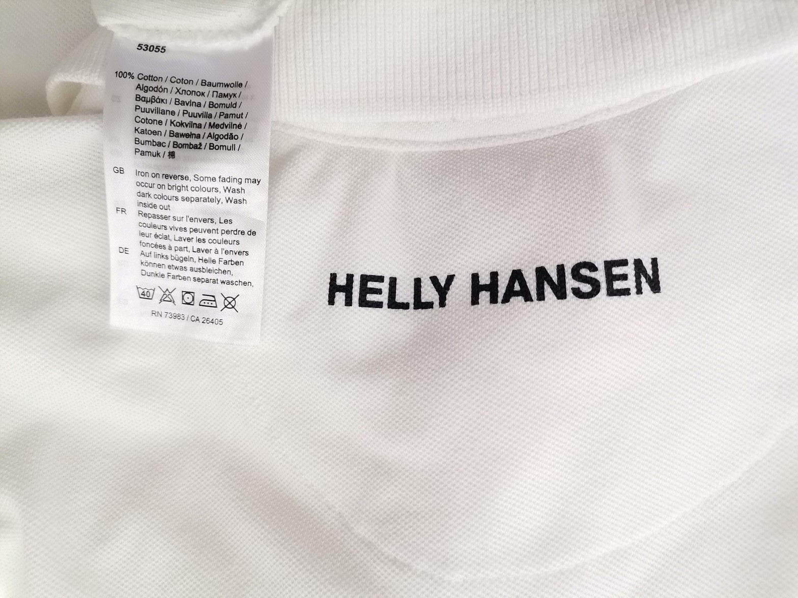 HELLY HANSEN Size M Color Biały Kołnierz Męska Koszula Polo Krótki rękaw Fabric Bawełna 100%