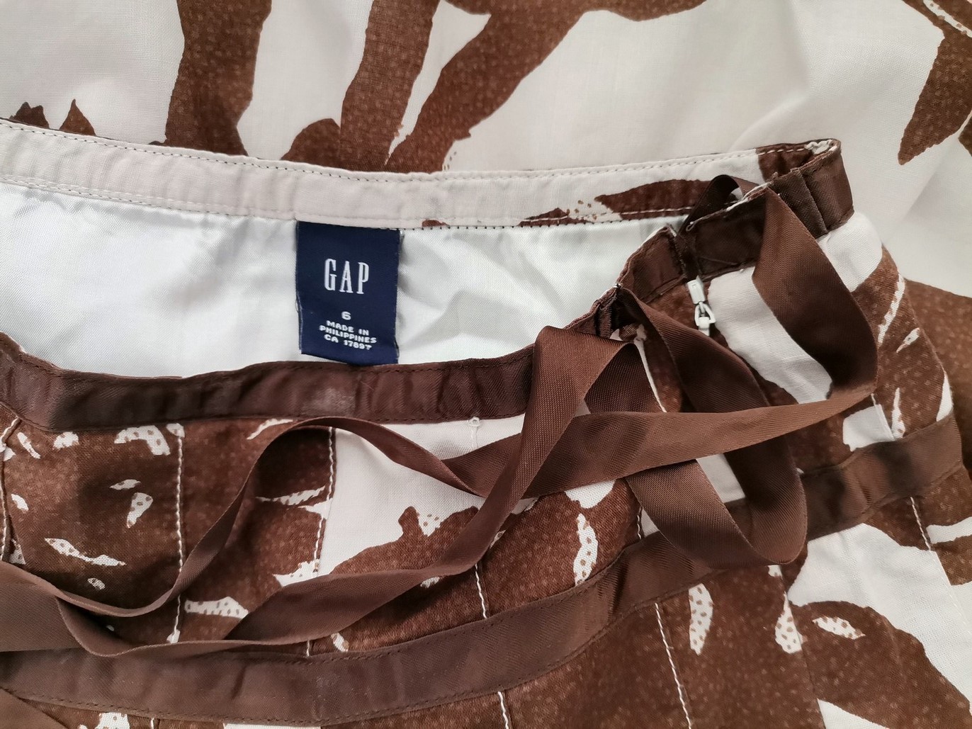 Gap Size 6 (34) Color Brązowy Spódnica Trapezowa Do Kolan Fabric Bawełna 100%