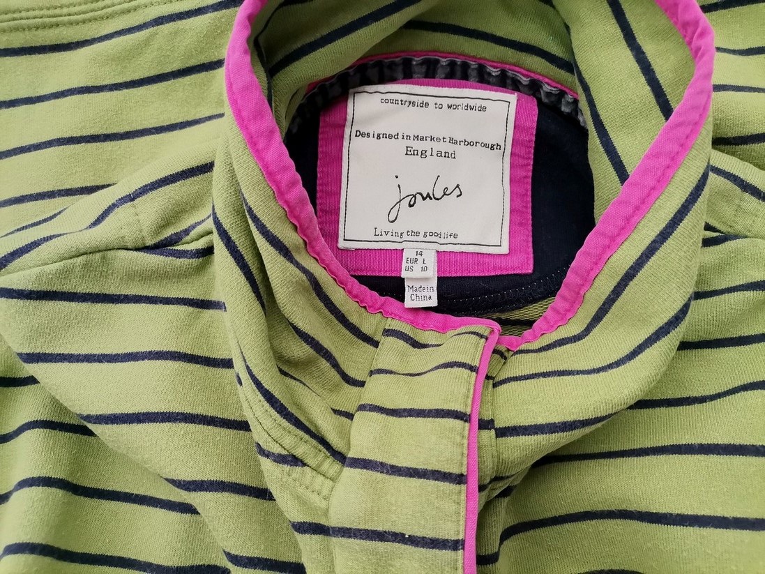 Joules Size L Color Zielony Pasy Bluza Długi rękaw Fabric Bawełna