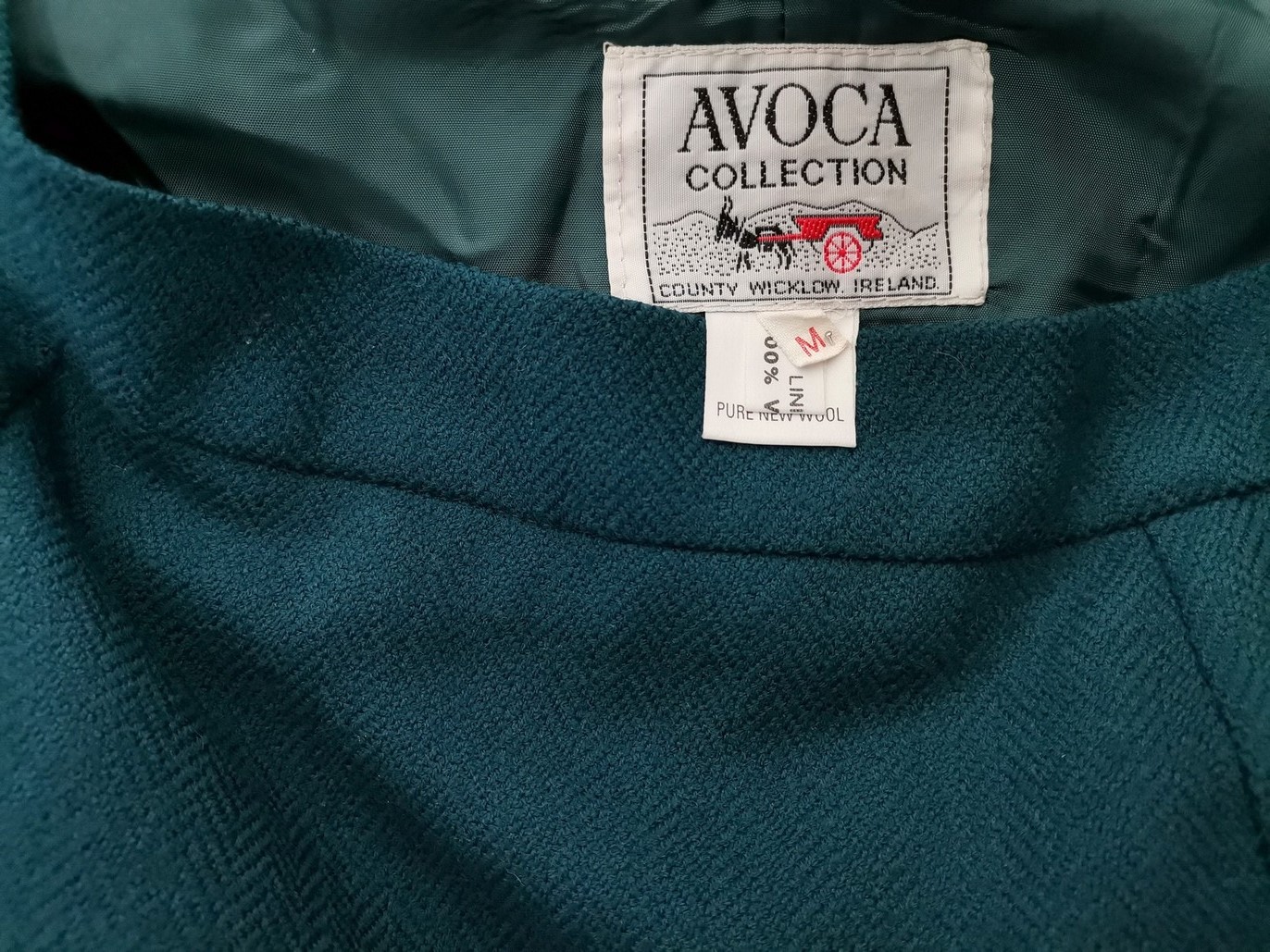 AVOCA Size M Color Turkusowy Spódnica Prosta i Ołówkowa Midi Fabric Wełna Jagnięca