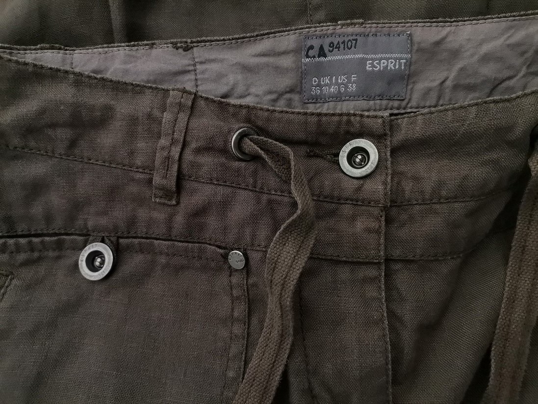 Esprit Size 36 Color Brązowy Spódnica Trapezowa Do Kolan Fabric Len 100%