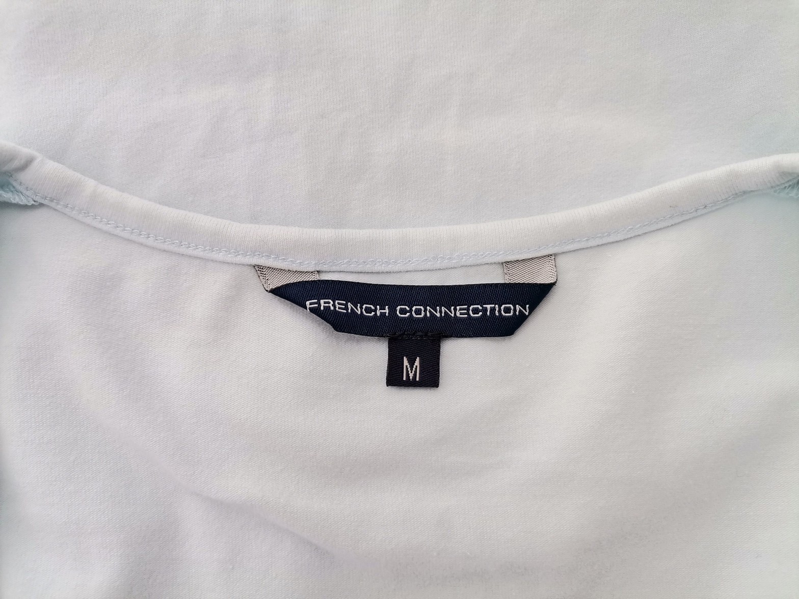 French connection Size M Color Niebieski W serek Bluzka Rękaw 3/4 Fabric Bawełna