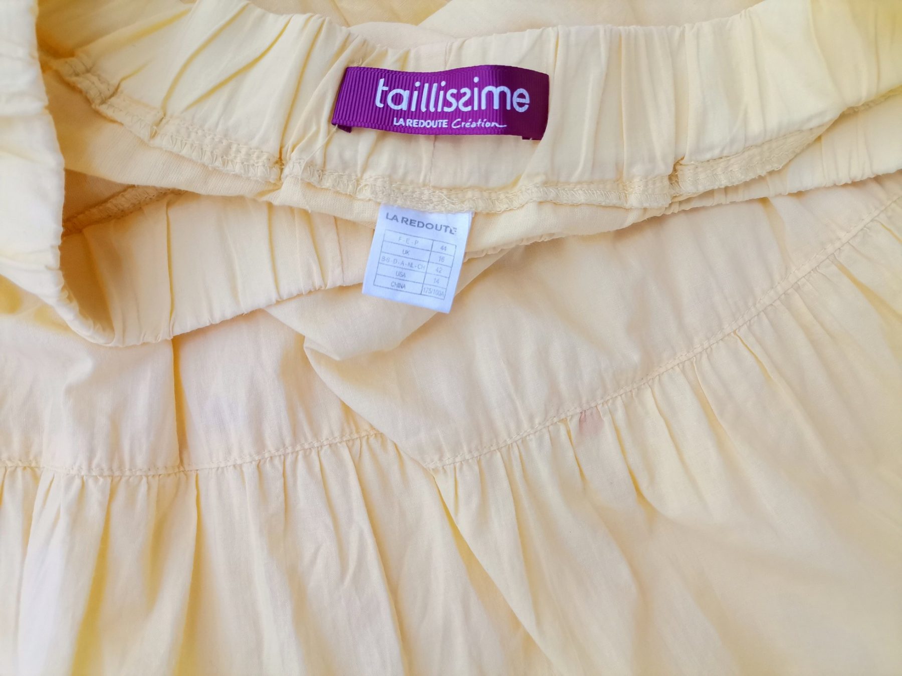 La Redoute Size 42 Color Żółty Spódnica Maxi Długa Fabric Bawełna 100%