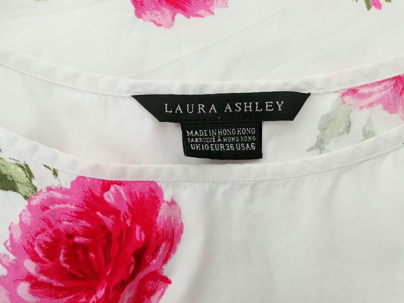 Laura ashley Size 10 (36) Color Biały W łódkę Bluzka Bezrękawnik Fabric Bawełna 100%