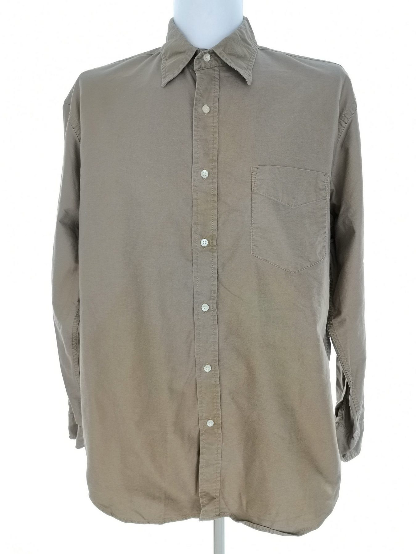 J.Crew Size L Color Khaki Kołnierz Męska Koszula Casual Długi rękaw Fabric Bawełna 100%