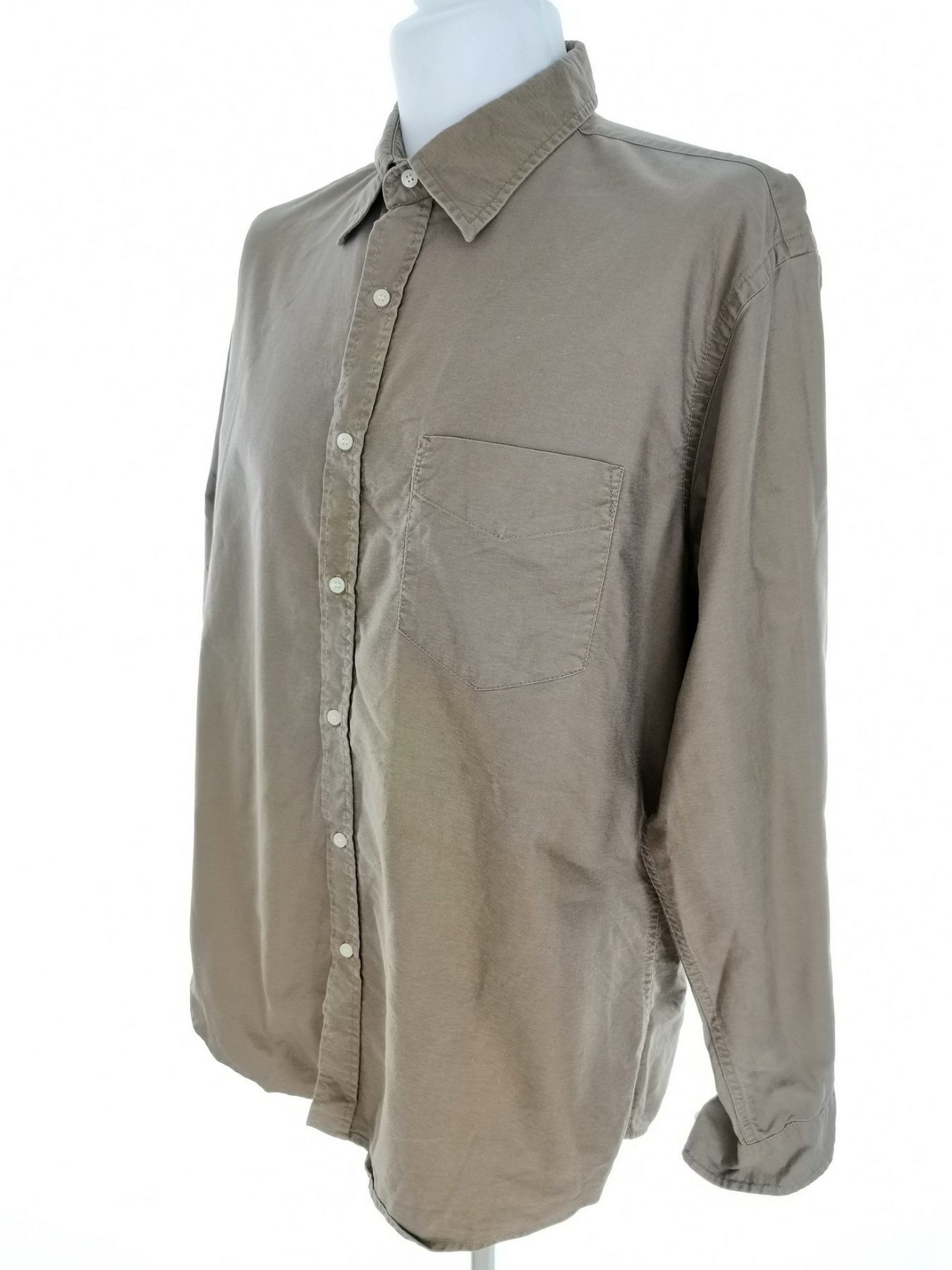 J.Crew Size L Color Khaki Kołnierz Męska Koszula Casual Długi rękaw Fabric Bawełna 100%