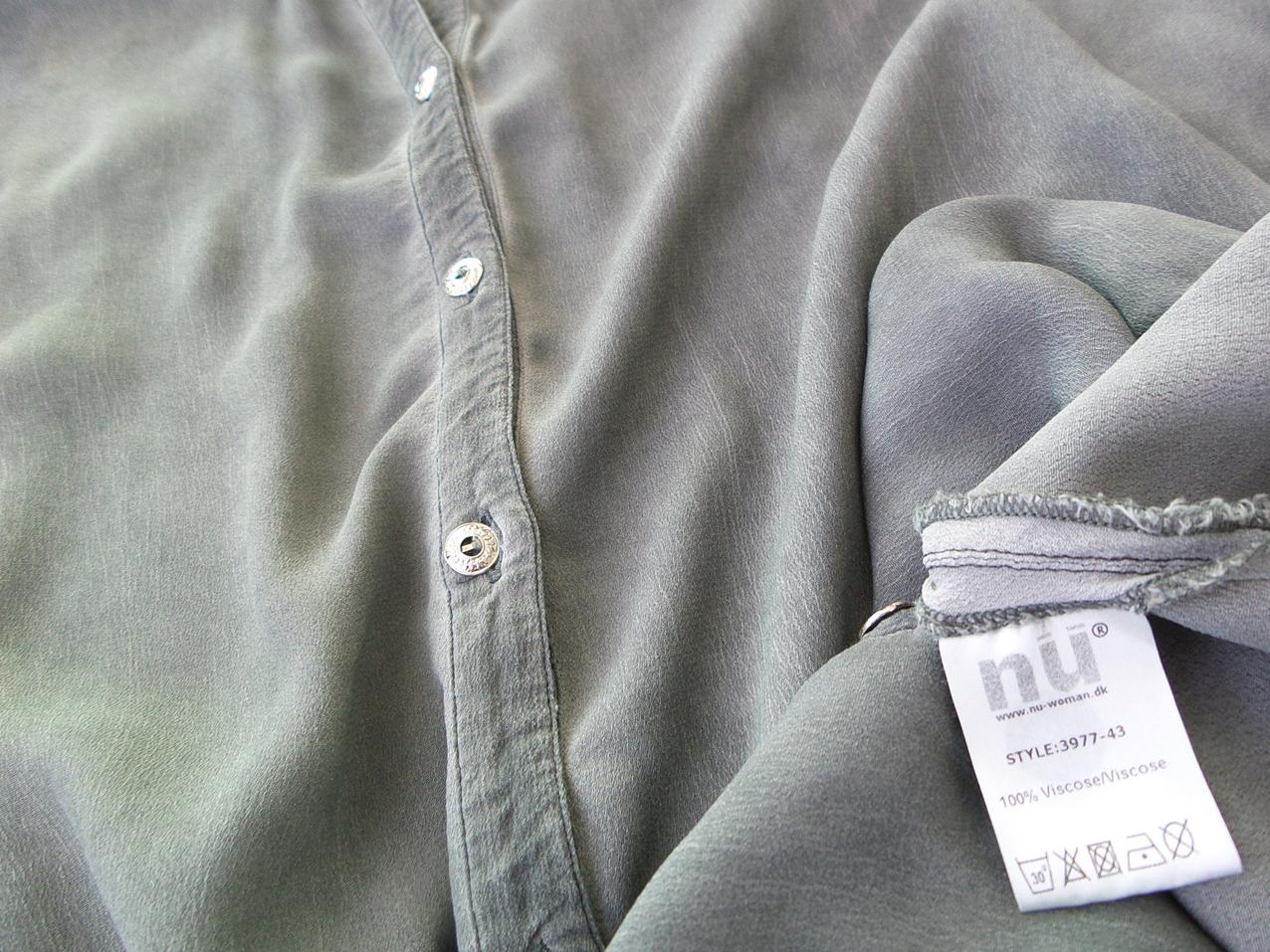 Nu by staff Size M Color Szary Kołnierz Tunika Zapinana Bluzka Długi rękaw Fabric Wiskoza 100%