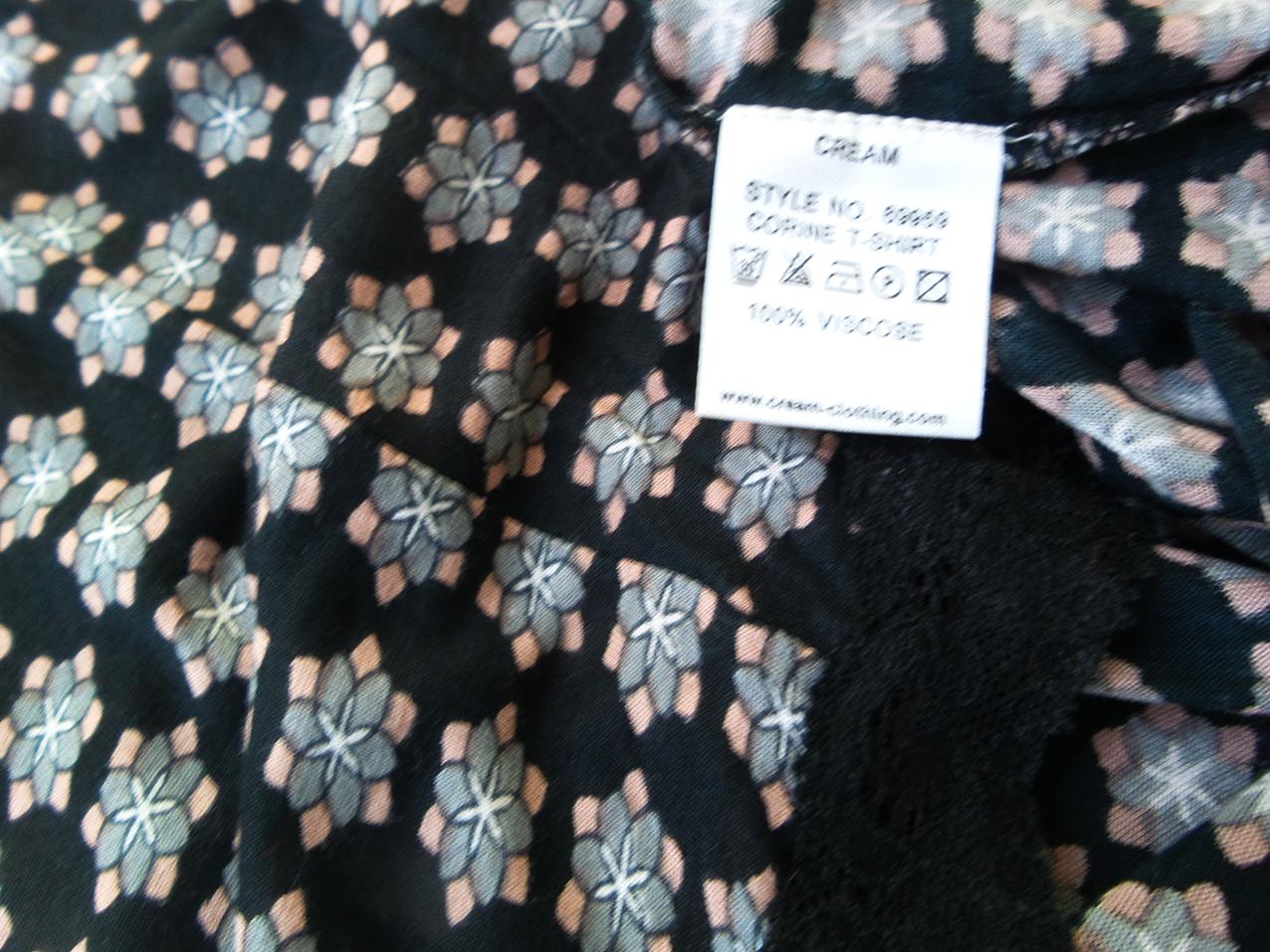 Cream Size M Color Czarny Dekolt U Tunika Bluzka Dzianina Długi rękaw Fabric Wiskoza 100%