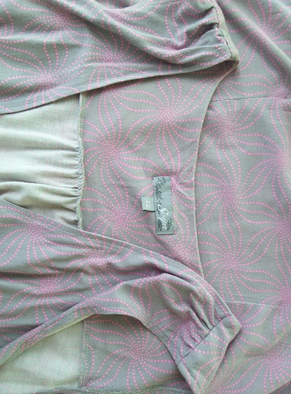 Soya Size XL Color Szary W serek Tunika Bluzka Bezrękawnik Fabric Wiskoza