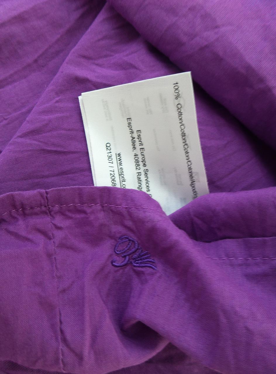 Esprit Size 40 Color Fioletowy Dekolt U Tunika Bluzka Krótki rękaw Fabric Bawełna 100%