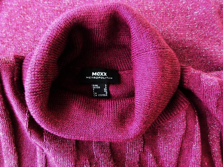 Mexx Size L Color Purpurowy Golf Sweter Bezrękawnik Fabric Akryl