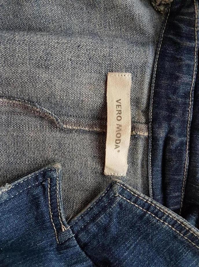 Vero moda Size 38 Color Granatowy Kołnierz Żakiet z zapięciem Długi rękaw Fabric Bawełna