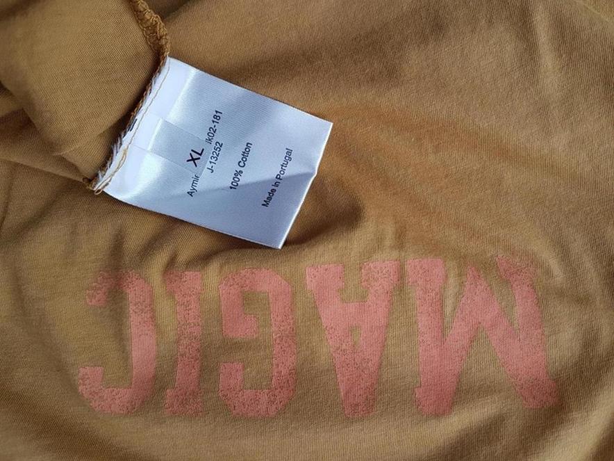 Project AJ 117 Size XL Color Beżowy W łódkę T-Shirt Krótki rękaw Fabric Bawełna 100%