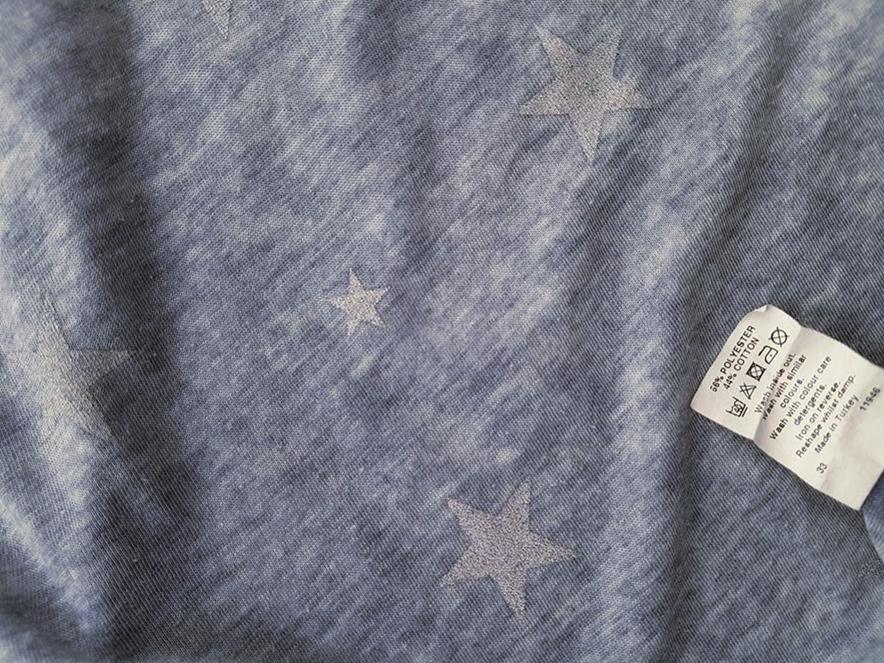 River island Size M Color Niebieski Okrągły dekolt Tunika Bluzka Krótki rękaw