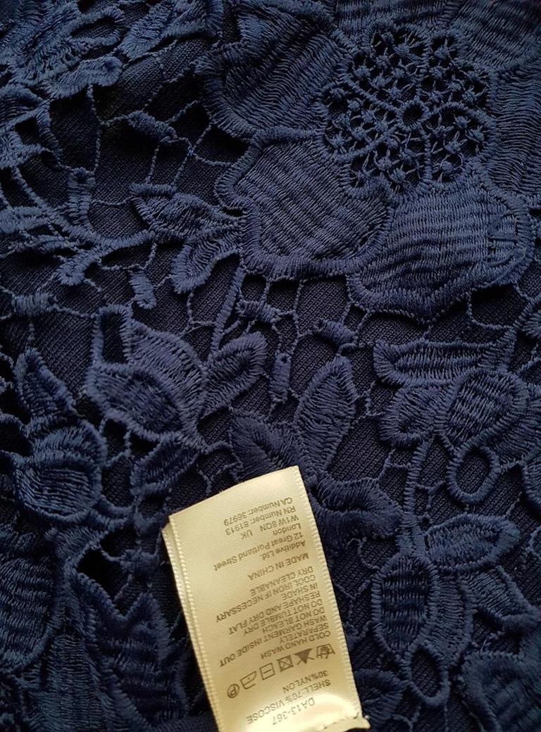 Darling Size S Color Granatowy Okrągły dekolt Sweter Długi rękaw Fabric Wiskoza Otwarta dzianina