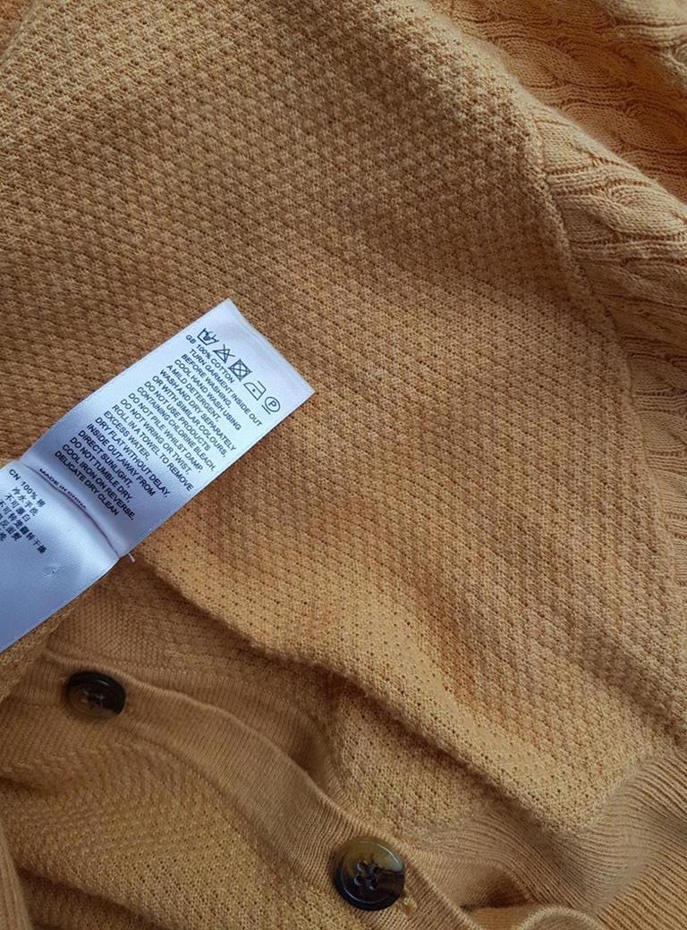 Reiss Size S Color Pomarańczowy Męski Sweter Rozpinany Długi rękaw Fabric Bawełna 100%