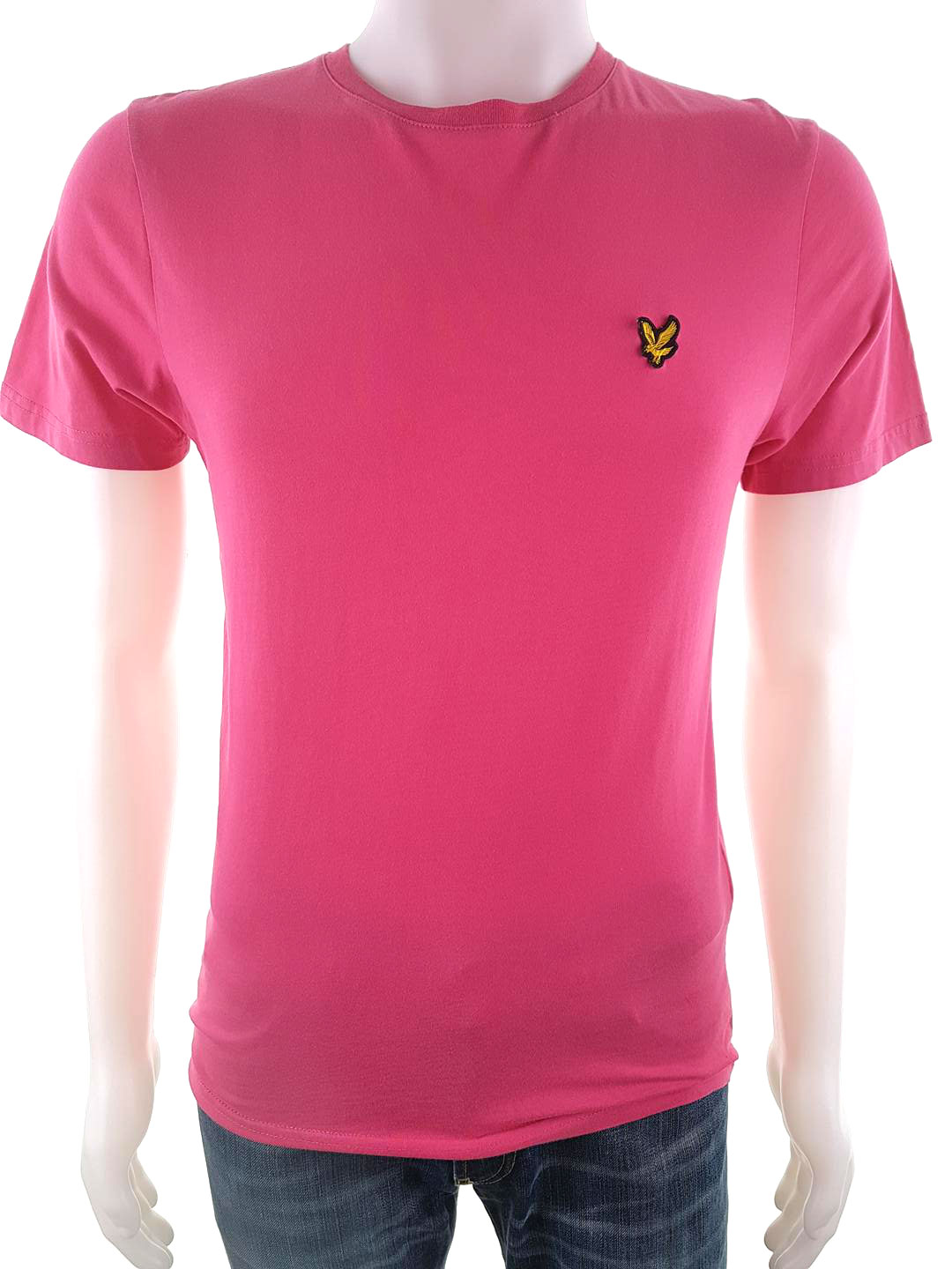 Lyle & Scott Size S Color Różowy Męski T-Shirt Krótki rękaw Fabric Bawełna 100%