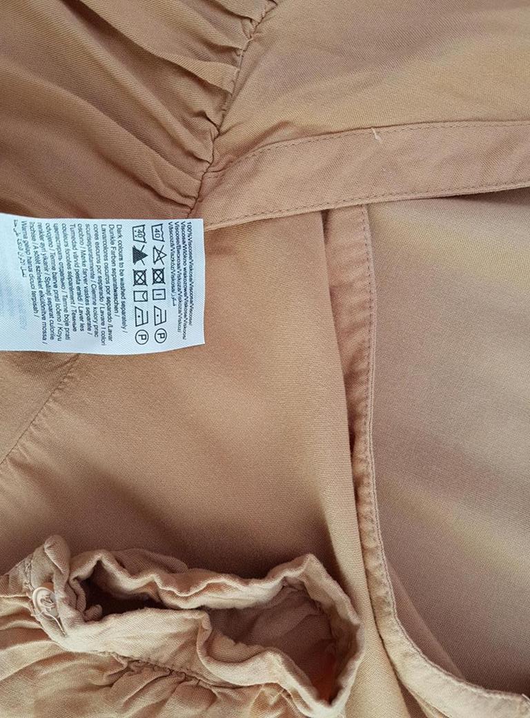 Vero moda Size XS Color Beżowy W serek Tunika Bluzka Rękaw 3/4 Fabric Wiskoza 100%