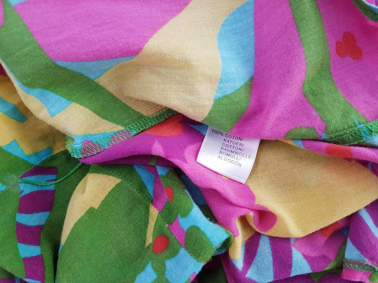 La Redoute Size 40 Color Różowy W serek Tunika Bluzka Długi rękaw Fabric Bawełna 100%