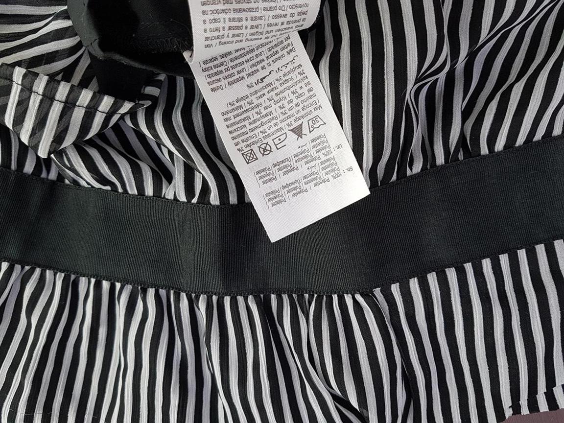 Vero moda Size 36 Color Czarny Pasy Kwadratowy dekolt Tunika Bluzka Krótki rękaw