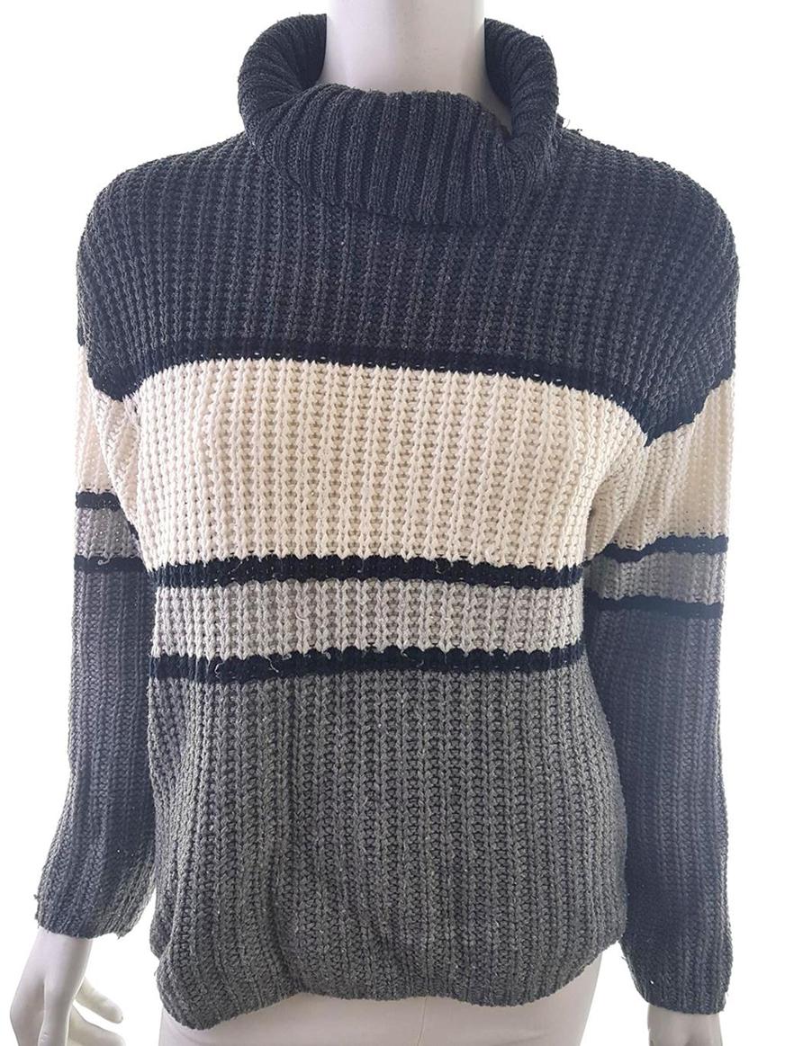 B Vintage Size XL Color Szary Golf Sweter Długi rękaw Fabric Akryl 100% Dzianina waflowa