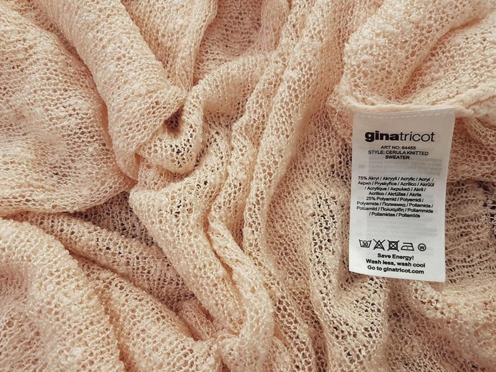 Gina Tricot Size M Okrągły dekolt Tunika Bluzka Dzianina Długi rękaw