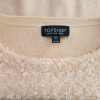 Topshop Size 38 Color Różowy Okrągły dekolt Sweter Krótki rękaw Cienka dzianina