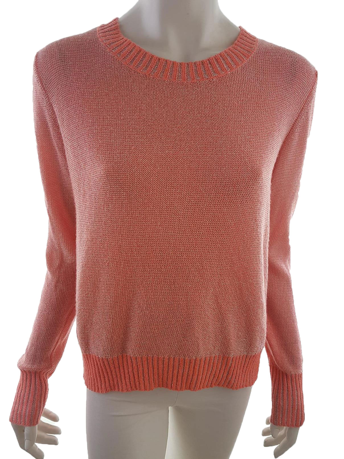 River island Size 14 (42) Color Różowy Crew Neck Sweter Długi rękaw Fabric Wiskoza Cienka dzianina