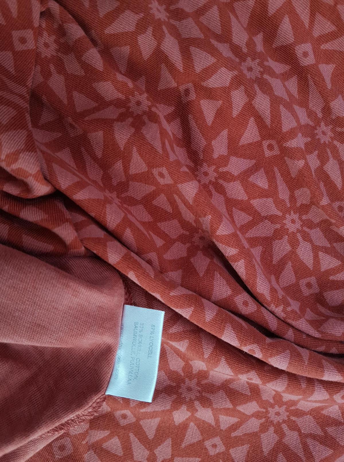 Gudrun Sjödén Size M Color Brązowy Okrągły dekolt Tunika Bluzka Długi rękaw Fabric Lyocell