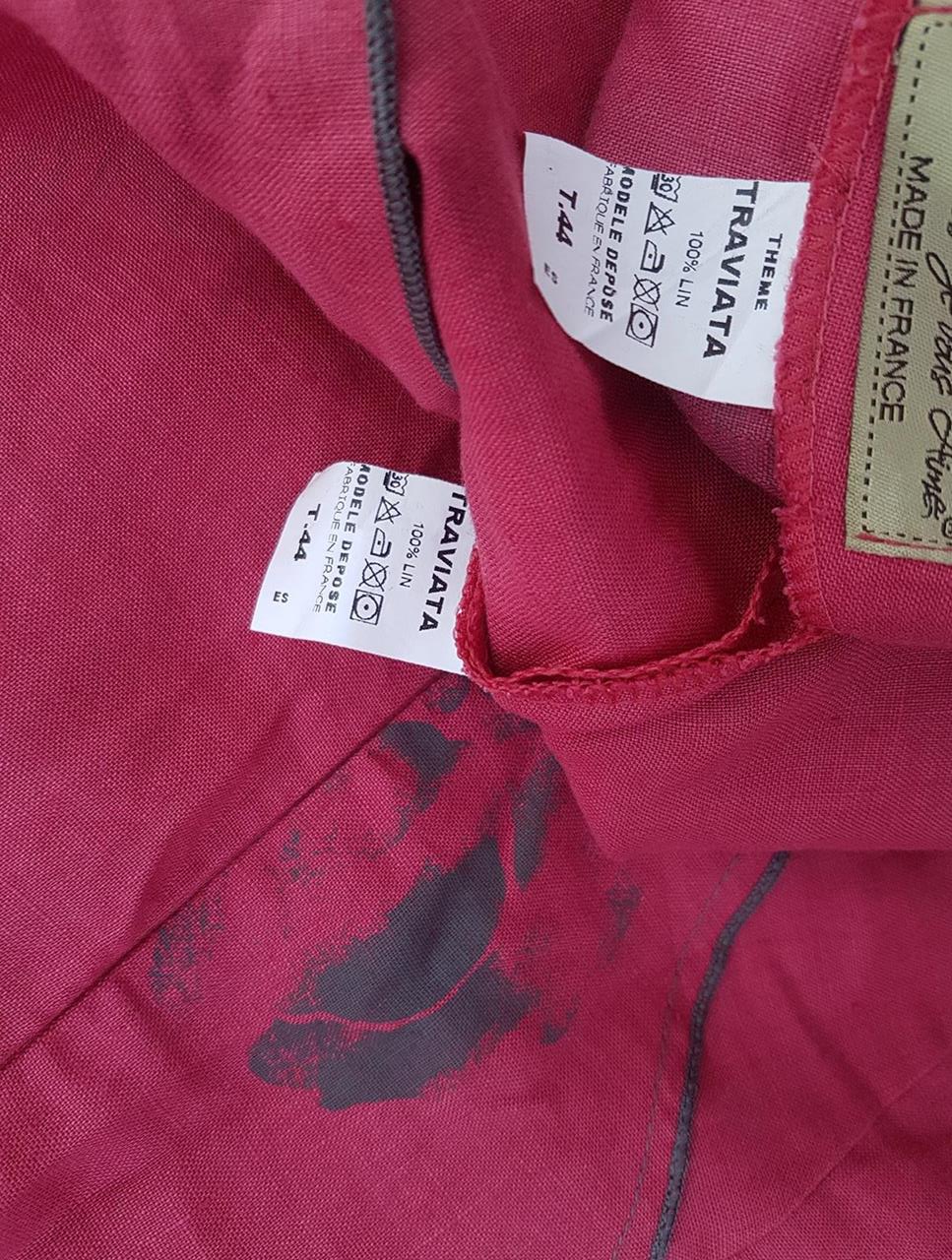 Femmes Je Vous Aime Size 44 Color Bordowy Kombinezon Bezrękawnik Fabric Len